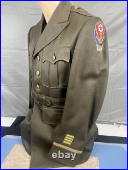 WWII US Army ADSEC ETO Officers Uniform Jacket with Belt & OISE Tab Named