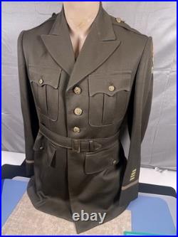 WWII US Army ADSEC ETO Officers Uniform Jacket with Belt & OISE Tab Named