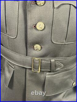 WWII US Army ADSEC ETO Officers Uniform Jacket with Belt & OISE Tab Named