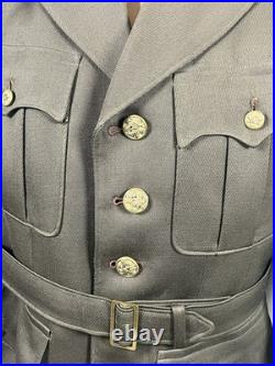 WWII US Army ADSEC ETO Officers Uniform Jacket with Belt & OISE Tab Named