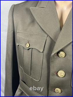 WWII US Army ADSEC ETO Officers Uniform Jacket with Belt & OISE Tab Named