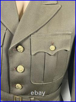 WWII US Army ADSEC ETO Officers Uniform Jacket with Belt & OISE Tab Named