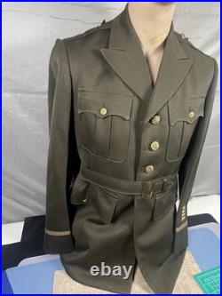 WWII US Army ADSEC ETO Officers Uniform Jacket with Belt & OISE Tab Named
