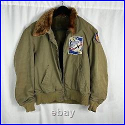 WWII US Army Air Corp B-15 Flight Jacket Patched Airways Communication Engineers