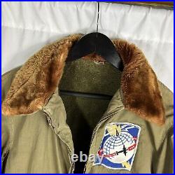 WWII US Army Air Corp B-15 Flight Jacket Patched Airways Communication Engineers