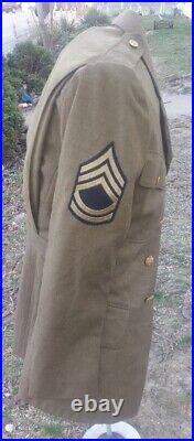 WWII US Army Air Corps 4 Pocket Jacket Size 36l Boullion Bullion Patch Laundry #