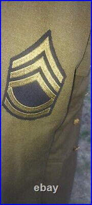 WWII US Army Air Corps 4 Pocket Jacket Size 36l Boullion Bullion Patch Laundry #