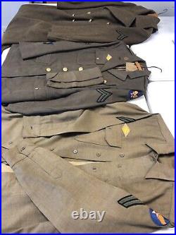 WWII US Army Air Corps 5 Pieces Hat, Tie, Shirt & 2 Jacket Including Long Winter