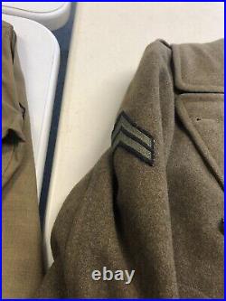 WWII US Army Air Corps 5 Pieces Hat, Tie, Shirt & 2 Jacket Including Long Winter