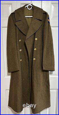 WWII US Army Air Corps Enlisted Wool Overcoat/Greatcoat Brass Buttons & Patch