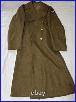 WWII US Army Air Corps Enlisted Wool Overcoat/Greatcoat Brass Buttons & Patch