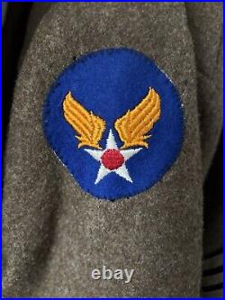 WWII US Army Air Corps Enlisted Wool Overcoat/Greatcoat Brass Buttons & Patch