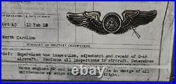 WWII US Army Air Corps Pilots wings Meyers Original full-size 90° pinback estate