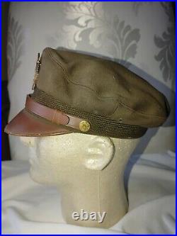 WWII US Army Air Corps USAAF Pilot Officers Crusher Cap 50 mission B-17 IDed WW2