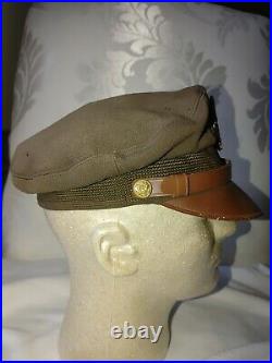 WWII US Army Air Corps USAAF Pilot Officers Crusher Cap 50 mission B-17 IDed WW2