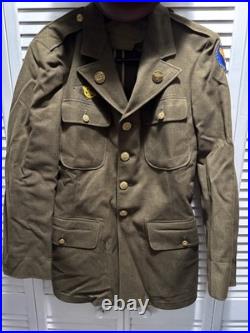 WWII US Army Air Corps Uniform Shirt & Cap NAMED USAAC Size 39 R