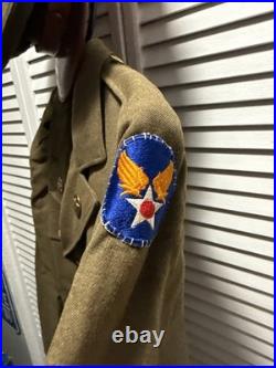 WWII US Army Air Corps Uniform Shirt & Cap NAMED USAAC Size 39 R