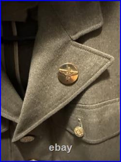 WWII US Army Air Corps Uniform Shirt & Cap NAMED USAAC Size 39 R
