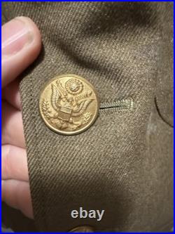 WWII US Army Air Corps Uniform Shirt & Cap NAMED USAAC Size 39 R