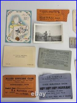 WWII US Army Air DOCUMENT Group Photo Tour of Italy Soldier R&R Egypt Pyramid