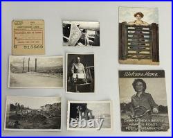 WWII US Army Air DOCUMENT Group Photo Tour of Italy Soldier R&R Egypt Pyramid