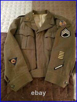 WWII US Army Air Force, 8th AAF OD Uniform, Ike Jacket, IDd, size 42S