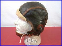 WWII US Army Air Force AAF Type B-5 Leather Pilot Flying Helmet withGosport Tubes