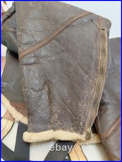 WWII US Army Air Force B1 Shearling Lined Leather Pilot Bomber Mechanic Trousers