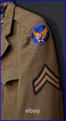 WWII US Army Air Forces Corporal Tailor Cut-Down Class A Ike Jacket'FI RHODES