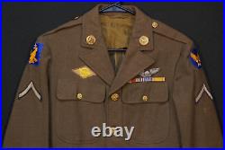 WWII US Army Air Forces PFC Class A Uniform 35XL Ribbons, Sterling Aircrew Wings