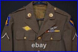 WWII US Army Air Forces PFC Class A Uniform 35XL Ribbons, Sterling Aircrew Wings