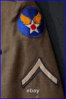 WWII US Army Air Forces PFC Class A Uniform 35XL Ribbons, Sterling Aircrew Wings