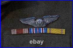 WWII US Army Air Forces PFC Class A Uniform 35XL Ribbons, Sterling Aircrew Wings