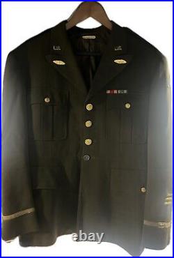 WWII US Army Armored Officers Dress Uniform Jacket Tunic Named & Dated 1942 WW2