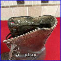 WWII US Army Brown Size 7 1/2 Double Buckle Combat Boots WW2