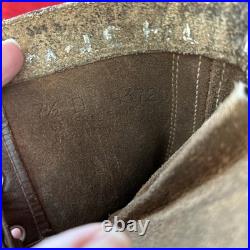 WWII US Army Brown Size 7 1/2 Double Buckle Combat Boots WW2