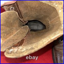 WWII US Army Brown Size 7 1/2 Double Buckle Combat Boots WW2