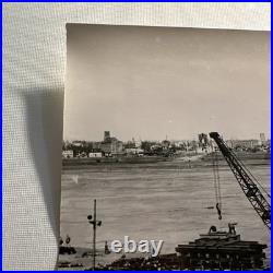 WWII US Army Builds Rhine Railroad Bridge Wesel 1945 USIS Photo Original