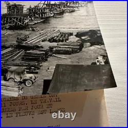 WWII US Army Builds Rhine Railroad Bridge Wesel 1945 USIS Photo Original