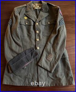WWII US Army CBI Sergeant Uniform Jacket & Garrison Cap Bullion Patch