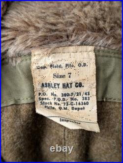 WWII US Army Cap Field Pile OD M1943 Dated 1943 Size 7 WWII US Army Cap Field Pile OD M1943 Dated 1943 Size 7