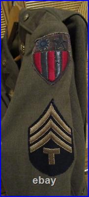 WWII US Army China Burma India Tunic Jacket w Bullion CBI & MUC Patches