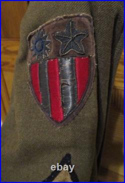 WWII US Army China Burma India Tunic Jacket w Bullion CBI & MUC Patches