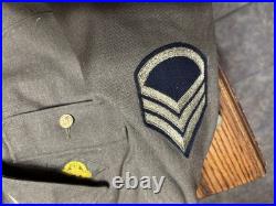 WWII US Army Class A Dress Jacket 38R 5Th ARMY AIR FORCE staff Sergeant Named