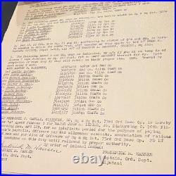 WWII US Army Document Group 1943-1945 611th Ordnance BAM Bn ETO Special Orders