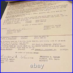 WWII US Army Document Group 1943-1945 611th Ordnance BAM Bn ETO Special Orders