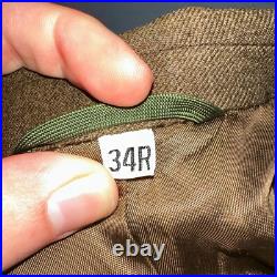 WWII US Army E-6 Ike Jacket 25th Infantry Division Patches WW2 Size 34R Wool