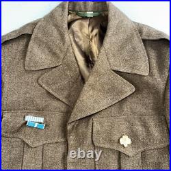 WWII US Army E-6 Ike Jacket 25th Infantry Division Patches WW2 Size 34R Wool