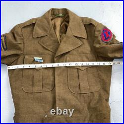 WWII US Army E-6 Ike Jacket 25th Infantry Division Patches WW2 Size 34R Wool
