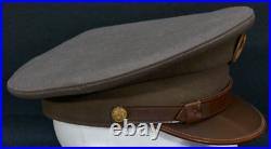 WWII US Army Enlisted EM Service Visor Hat Doeskin War-Time Production, Great